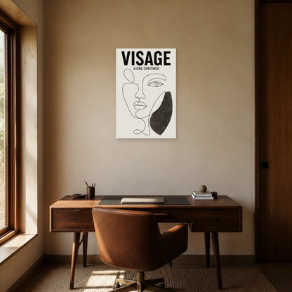Affiche Visage – Ligne Continue dans un bureau - Art Virtuoso
