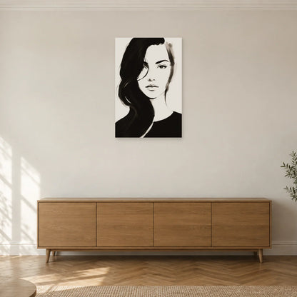Affiche Visage au pinceau, l’évidence dans un salon - Art Virtuoso