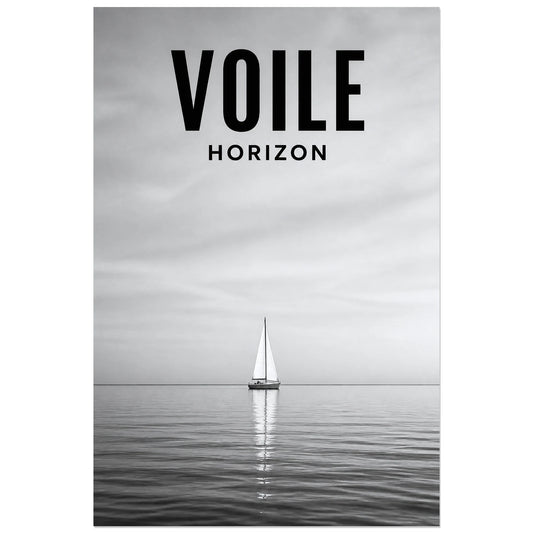 Affiche Voile – Horizon, photographie marine minimaliste verticale, format 30 × 45 cm