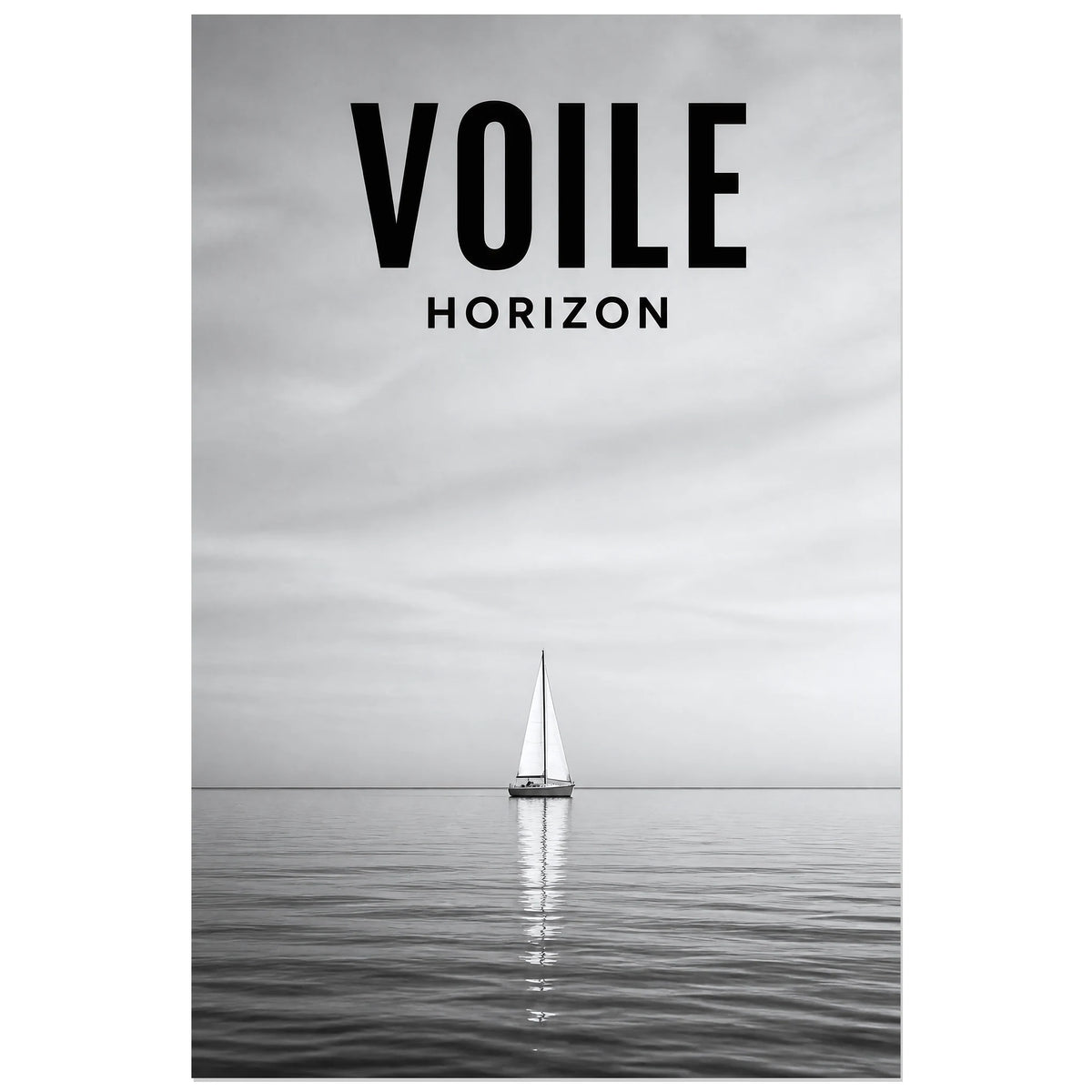 Affiche Voile – Horizon, photographie marine minimaliste verticale, format 60 × 90 cm
