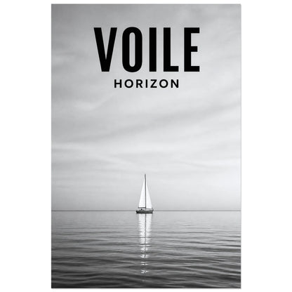 Affiche Voile – Horizon, photographie marine minimaliste verticale, format 60 × 90 cm