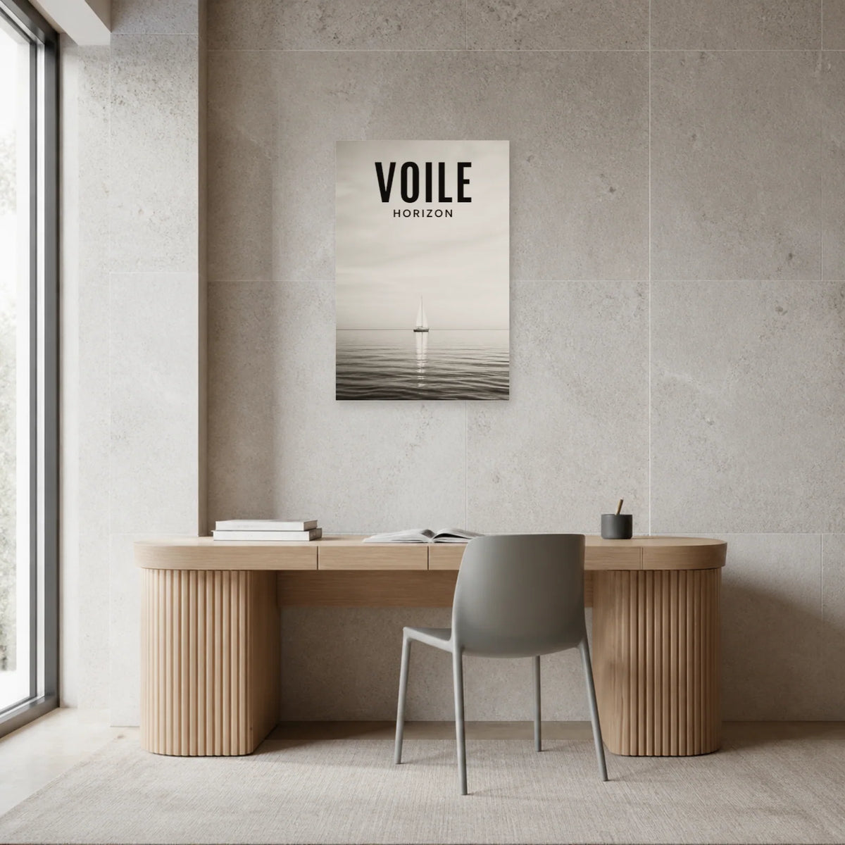 Affiche Voile – Horizon dans un bureau - Art Virtuoso
