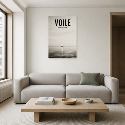 Affiche Voile – Horizon dans un salon - Art Virtuoso