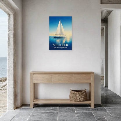 Affiche Voilier – Cap sur l’Horizon dans une entrée ou un couloir - Art Virtuoso