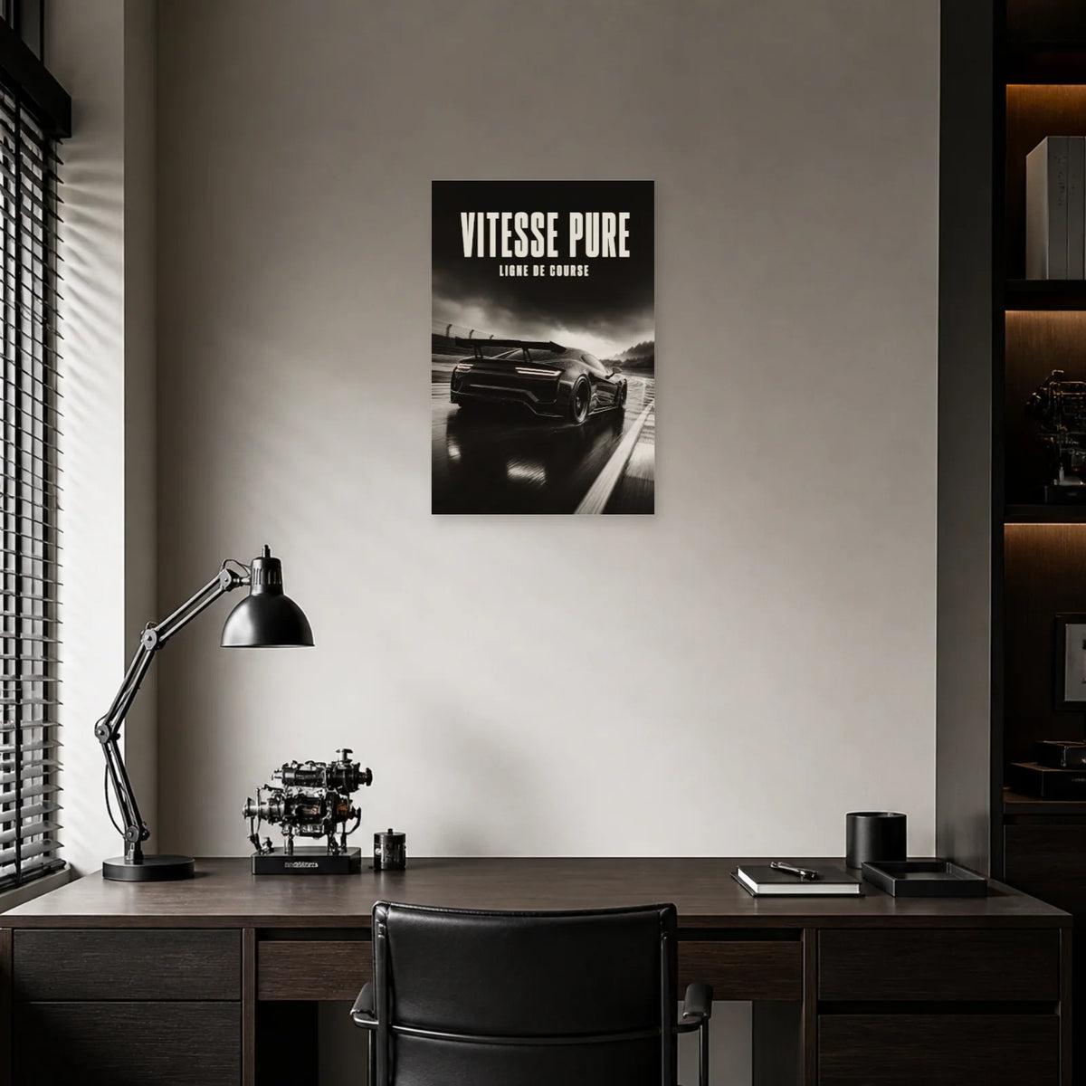 Affiche Voiture de course – Vitesse pure dans un bureau - Art Virtuoso