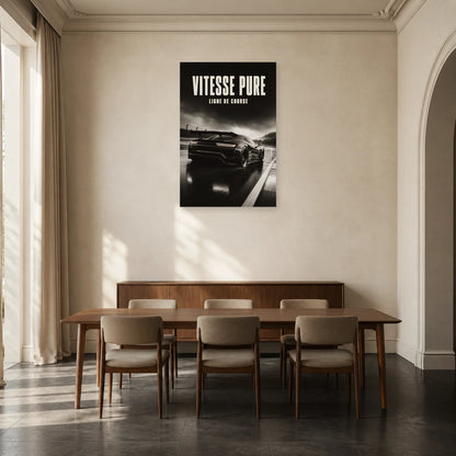 Affiche Voiture de course – Vitesse pure dans une salle à manger - Art Virtuoso