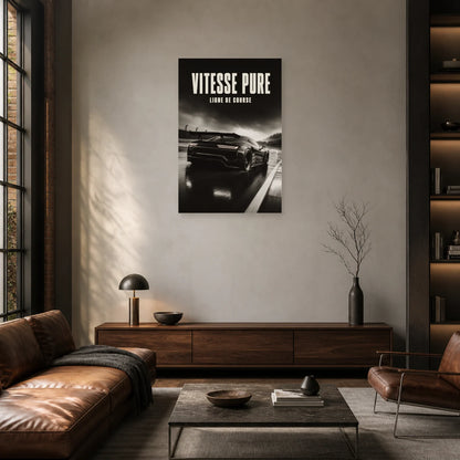 Affiche Voiture de course – Vitesse pure dans un salon - Art Virtuoso