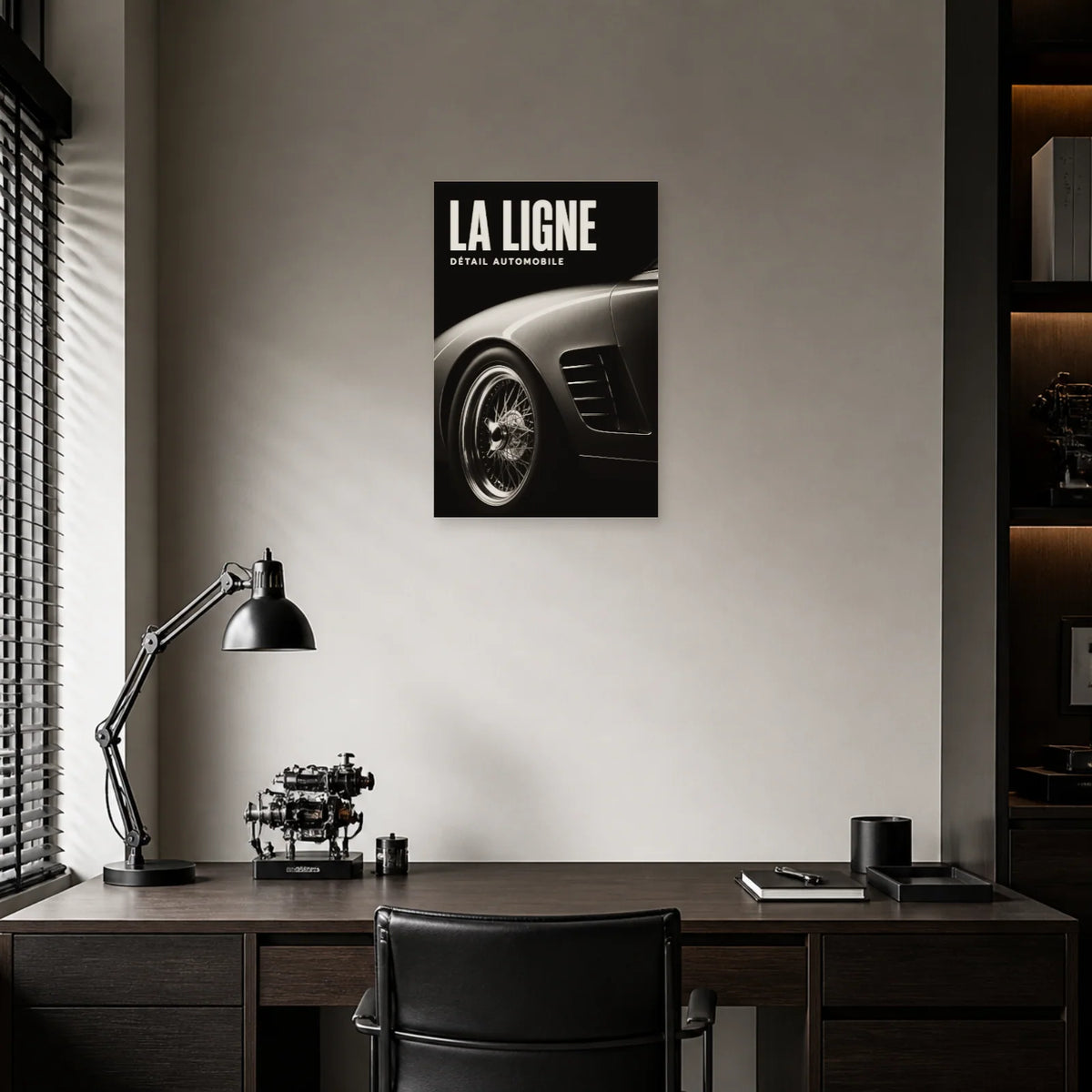 Affiche Voiture noir et blanc – La ligne dans un bureau - Art Virtuoso