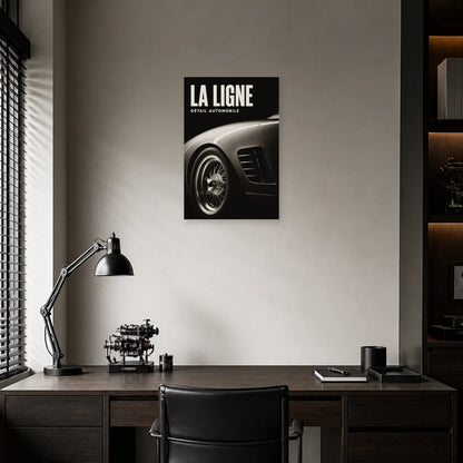 Affiche Voiture noir et blanc – La ligne dans un bureau - Art Virtuoso