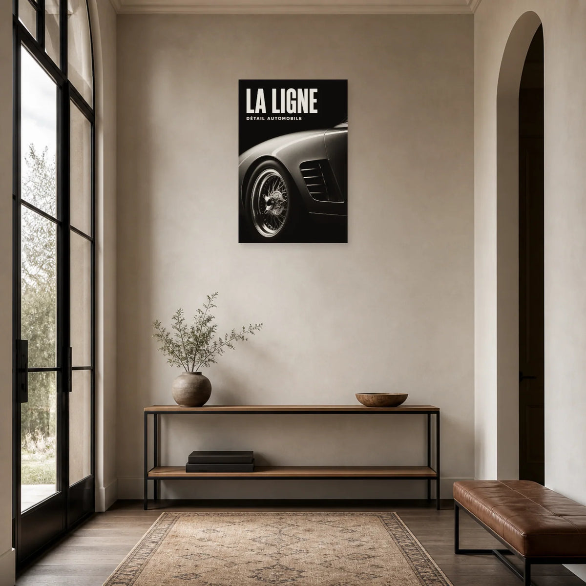 Affiche Voiture noir et blanc – La ligne dans une entrée ou un couloir - Art Virtuoso