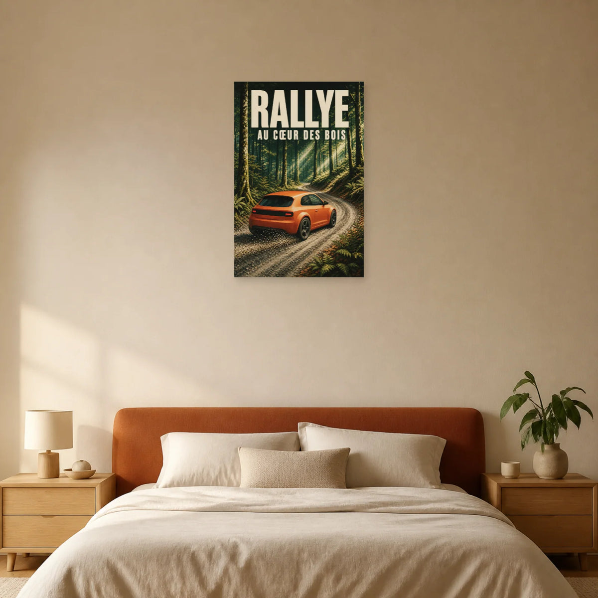 Affiche Rallye – Au cœur des bois dans une chambre - Art Virtuoso