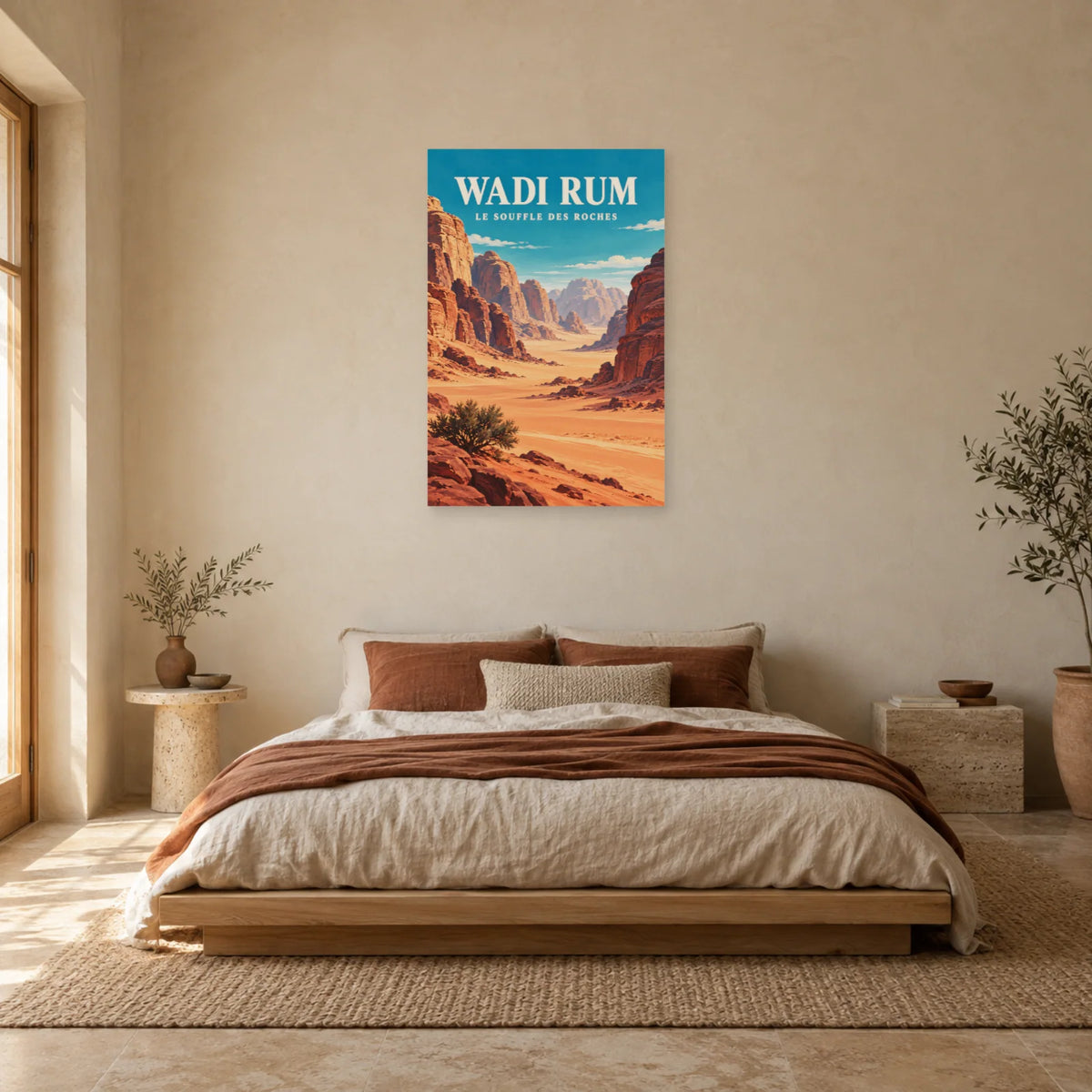 Affiche Wadi Rum – Montagnes de grès dans une chambre - Art Virtuoso