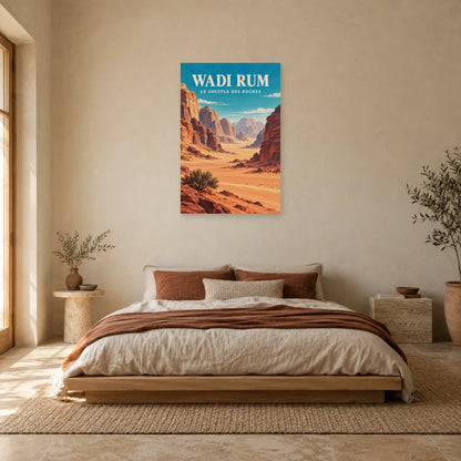 Affiche Wadi Rum – Montagnes de grès dans une chambre - Art Virtuoso