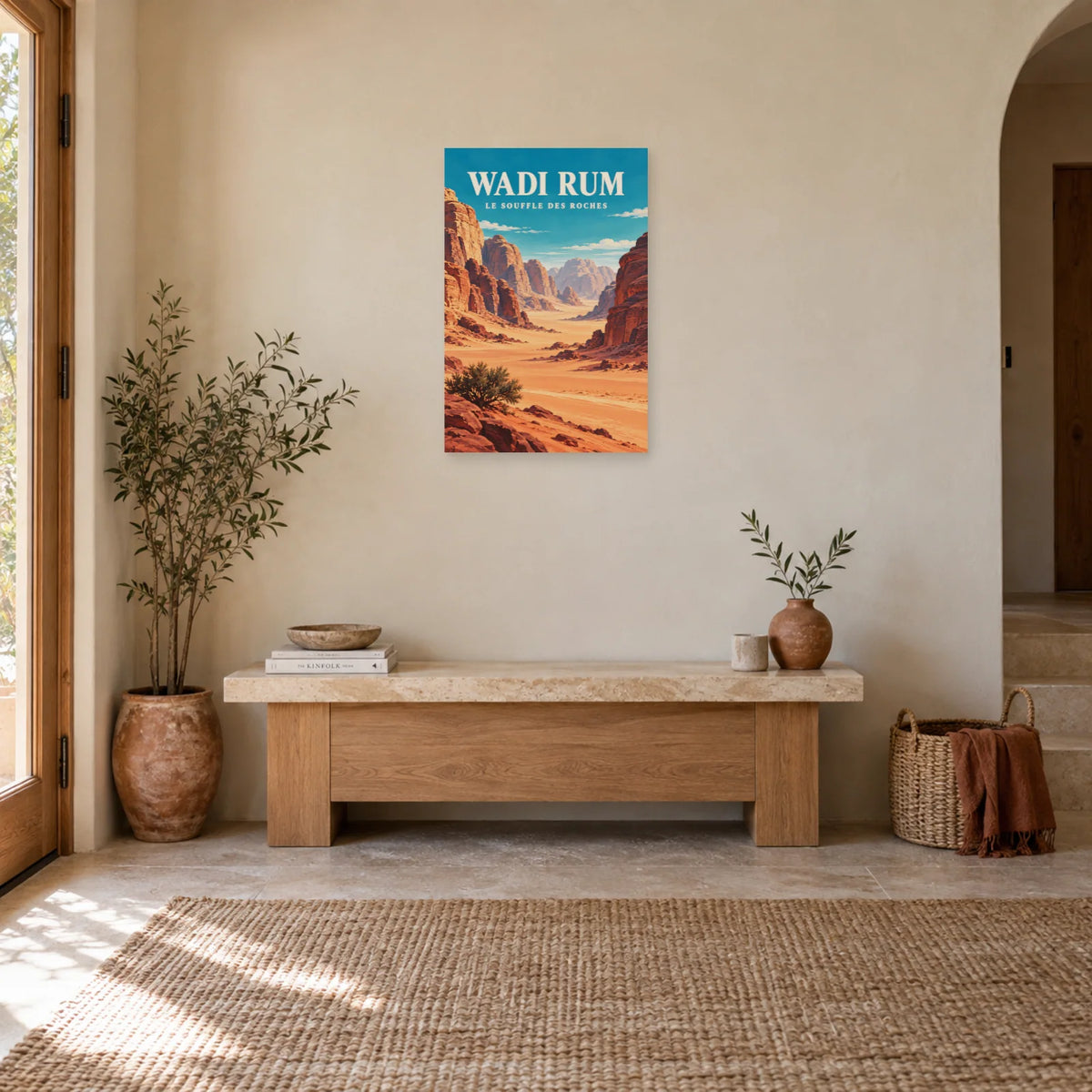 Affiche Wadi Rum – Montagnes de grès dans une entrée ou un couloir - Art Virtuoso