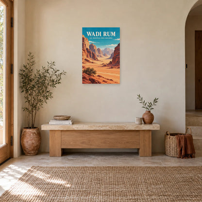 Affiche Wadi Rum – Montagnes de grès dans une entrée ou un couloir - Art Virtuoso