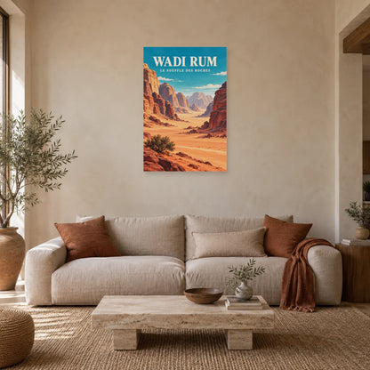 Affiche Wadi Rum – Montagnes de grès dans un salon - Art Virtuoso