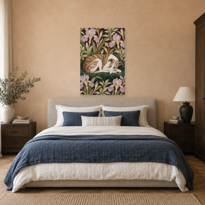 Affiche Whippet - Repos au jardin dans une chambre - Art Virtuoso