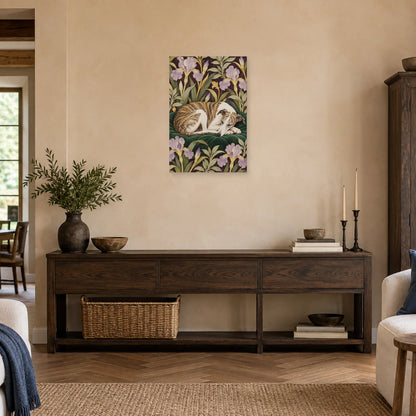 Affiche Whippet - Repos au jardin dans une entrée ou un couloir - Art Virtuoso