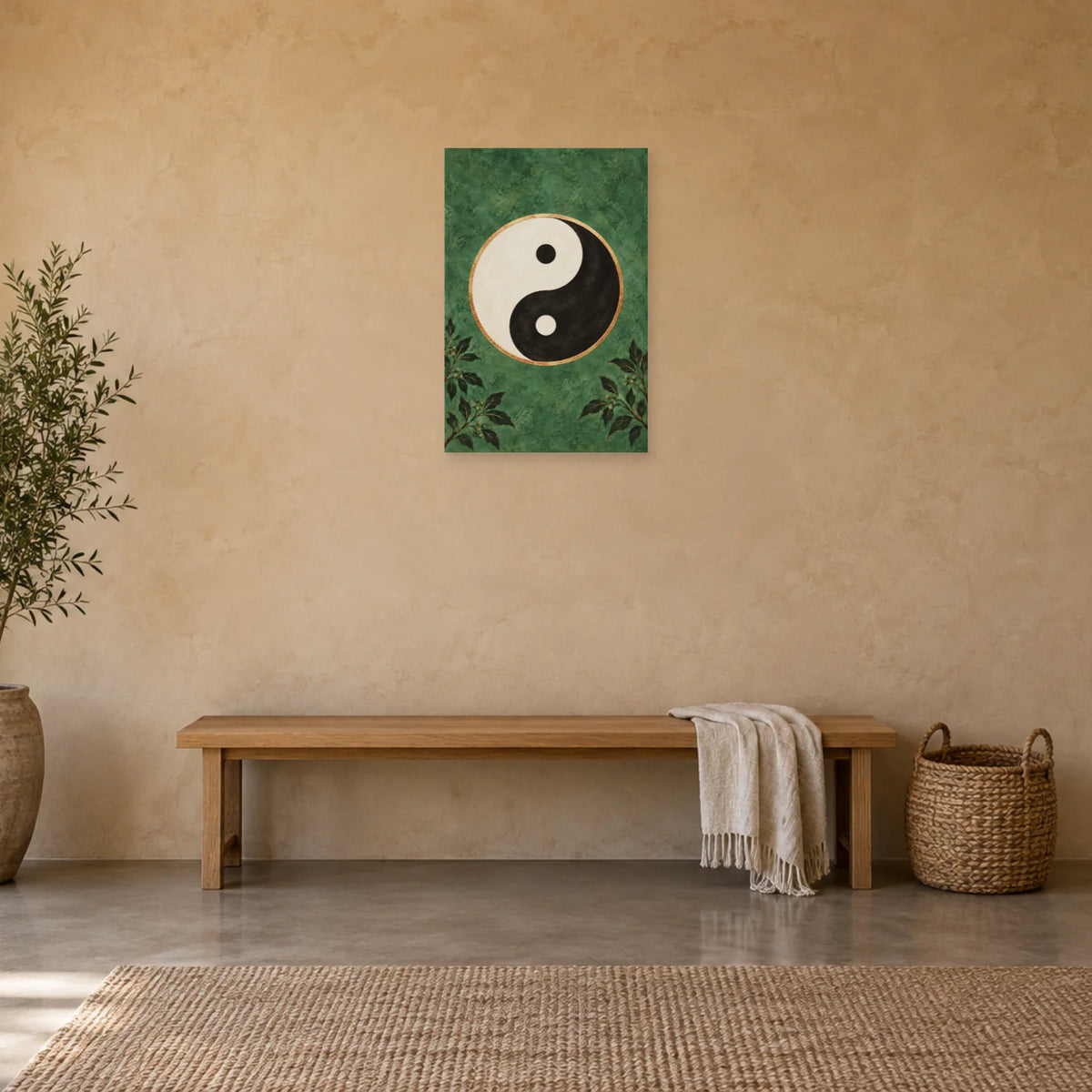 Affiche Yin et yang - Encre et cuivre dans une entrée ou un couloir - Art Virtuoso