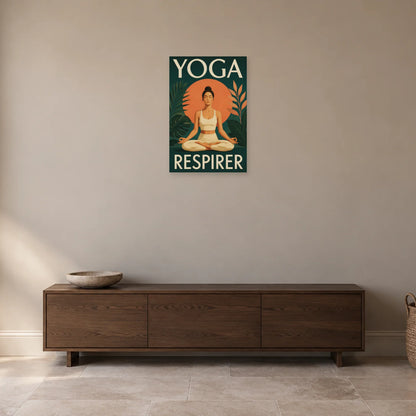 Affiche Yoga – Respirer en lotus dans une entrée ou un couloir - Art Virtuoso