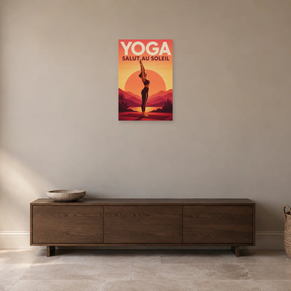 Affiche Yoga – Salut au soleil dans une entrée ou un couloir - Art Virtuoso