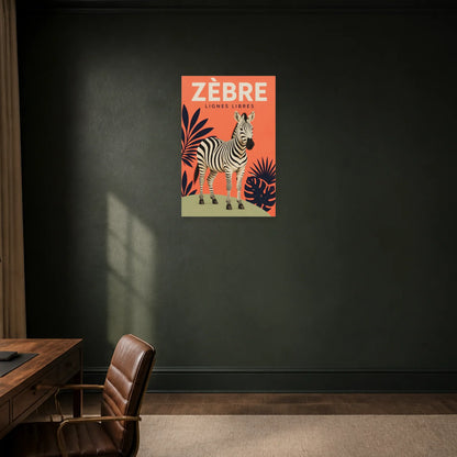 Affiche Zèbre – Lignes Libres dans un bureau - Art Virtuoso
