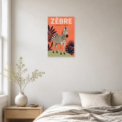 Affiche Zèbre – Lignes Libres dans une chambre - Art Virtuoso