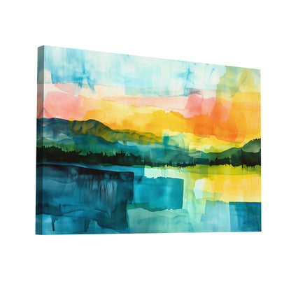 Product Hero 3D WebP Aquarelle Abstraite Paysage - Horizon Ensoleillé - Art Virtuoso