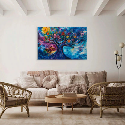 Arbre de Vie Peinture Abstraite - Voyage Chromatique en Toile Art Virtuoso