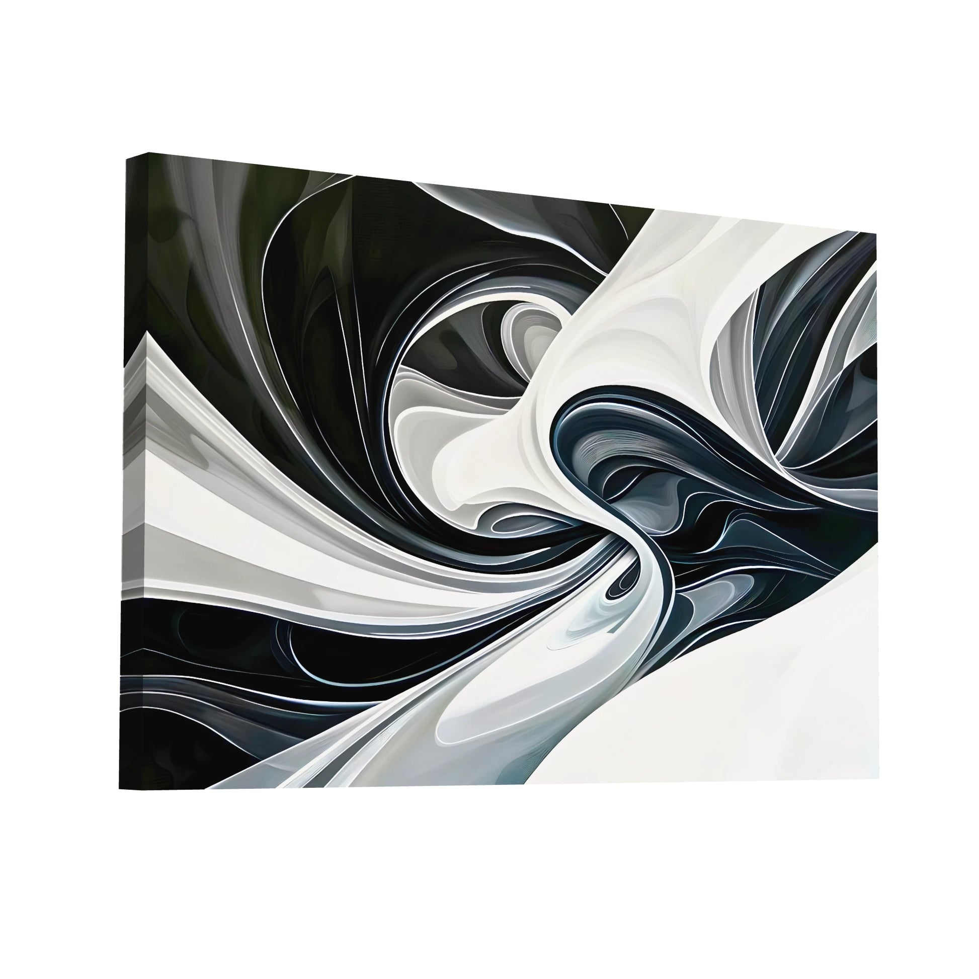 Product Hero 3D WebP Tableau Art Abstrait Noir et Blanc - Élégance Contemporaine - Art Virtuoso