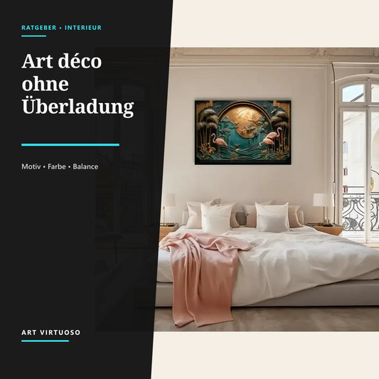 Art-déco-Wandbild integrieren, ohne den Raum zu überladen