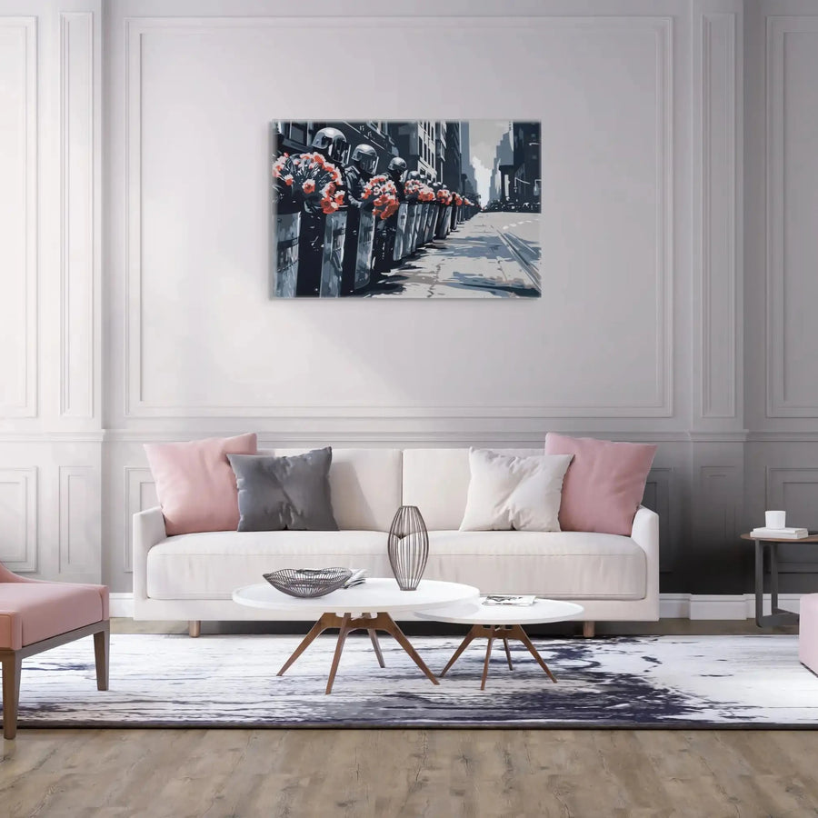 Tableau Inspiré de Banksy - Gardiens de la Paix