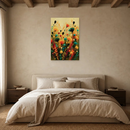 Cadre Bohème Fleurs Séchées dans une chambre - Art Virtuoso