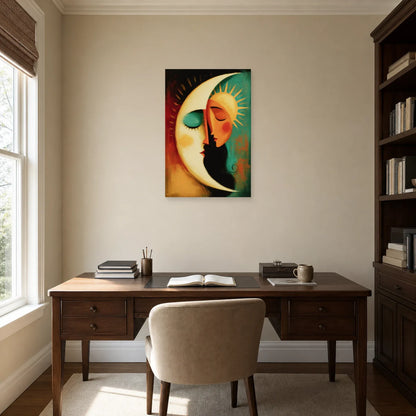 Cadre Bohème Lune Soleil dans un bureau - Art Virtuoso