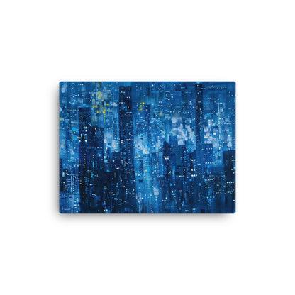 Tableau Abstrait Moderne Bleu - Ville Nocturne  Art Virtuoso S  