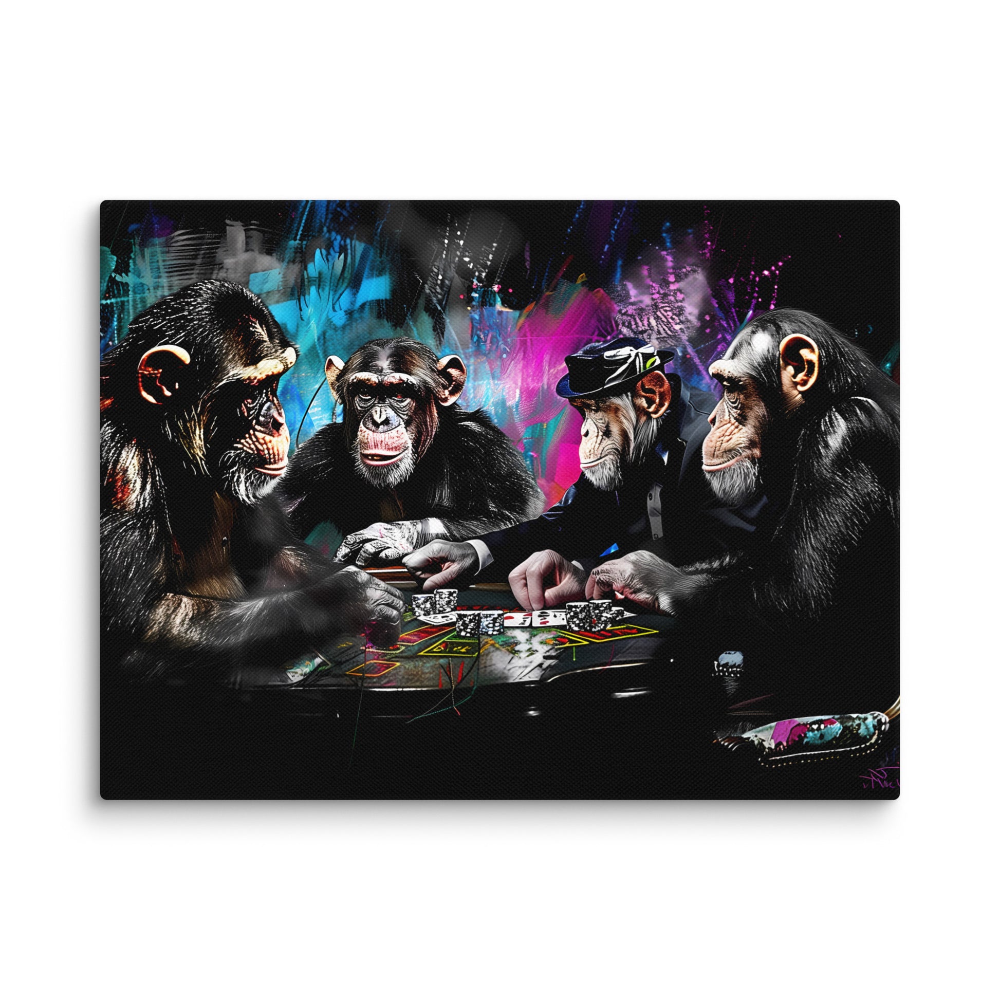 Tableau Singe - Poker Street Art  Art Virtuoso S  