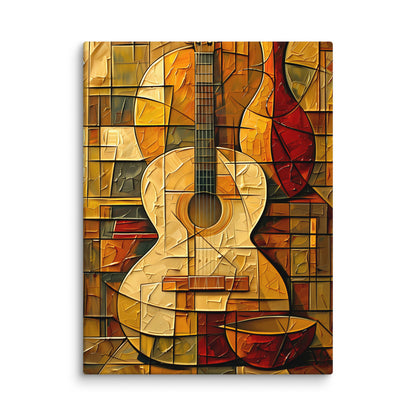 Tableau Guitare Cubiste - Décor Musical