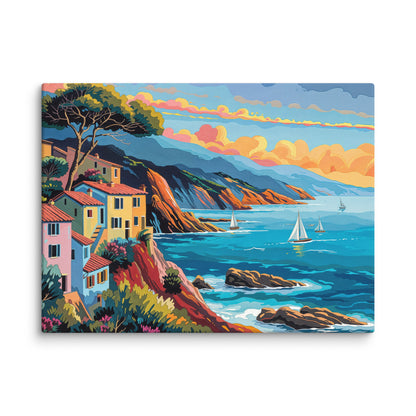 Tableau Méditerranée - Bord de Mer Coloré  Art Virtuoso S  