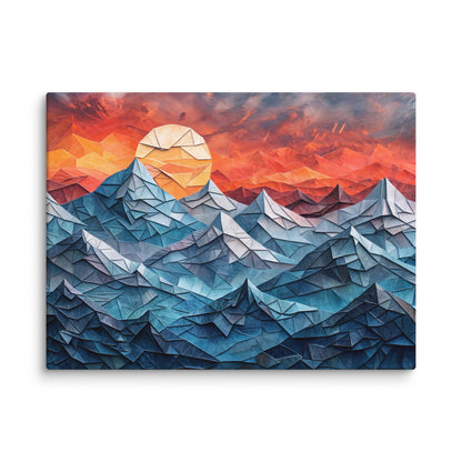 Tableau Paysage Montagne - Peinture au Crépuscule  Art Virtuoso S  