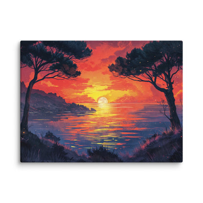 Tableau Coucher de Soleil Moderne  Art Virtuoso S  