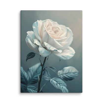 Peinture Rose Blanche Enchantée  Art Virtuoso S  