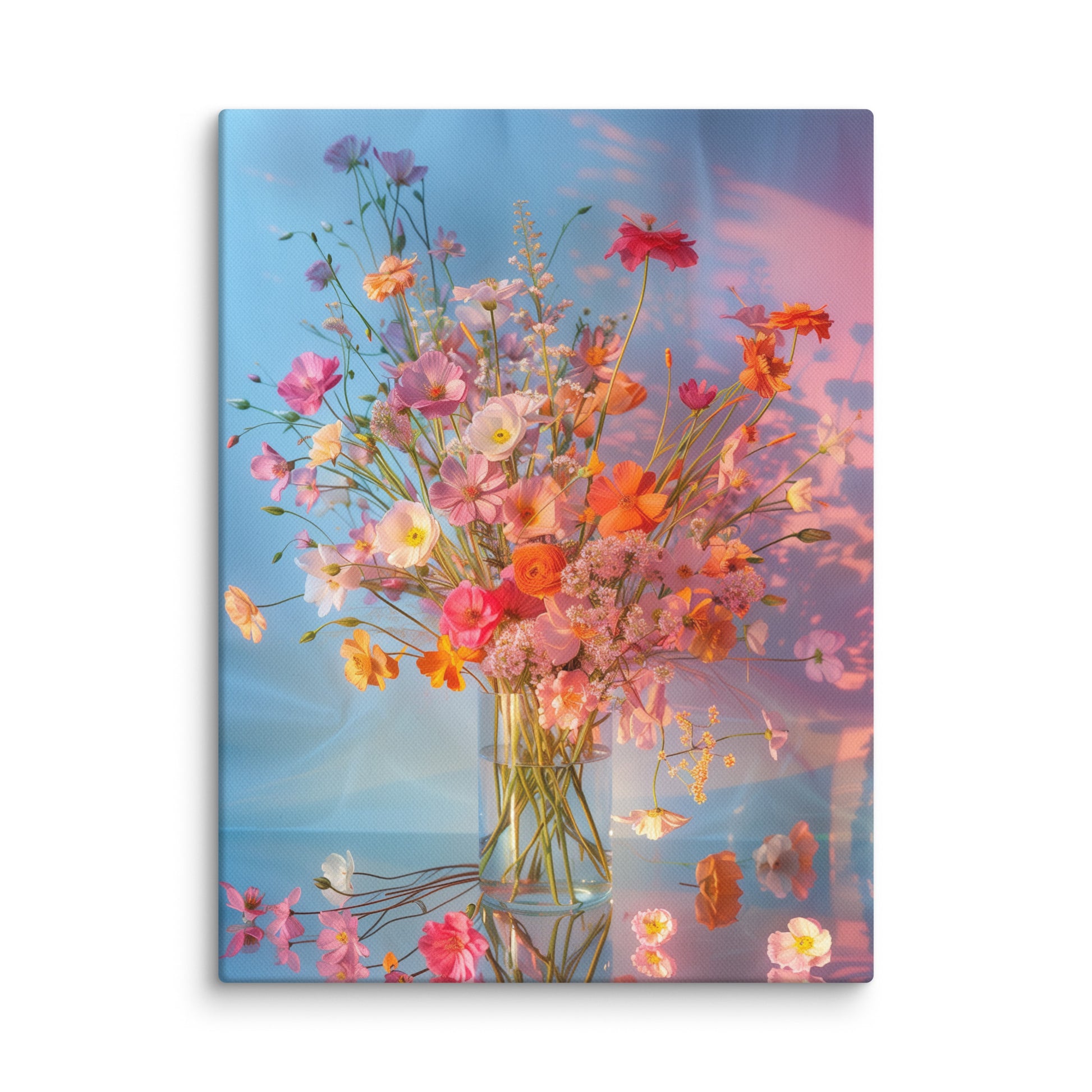 Tableau sur toile Bouquet de fleurs coloré dans un vase 80x40 | Leroy Merlin Tableau sur toile Bouquet de fleurs coloré dans un vase 80x40 | Leroy Merlin
