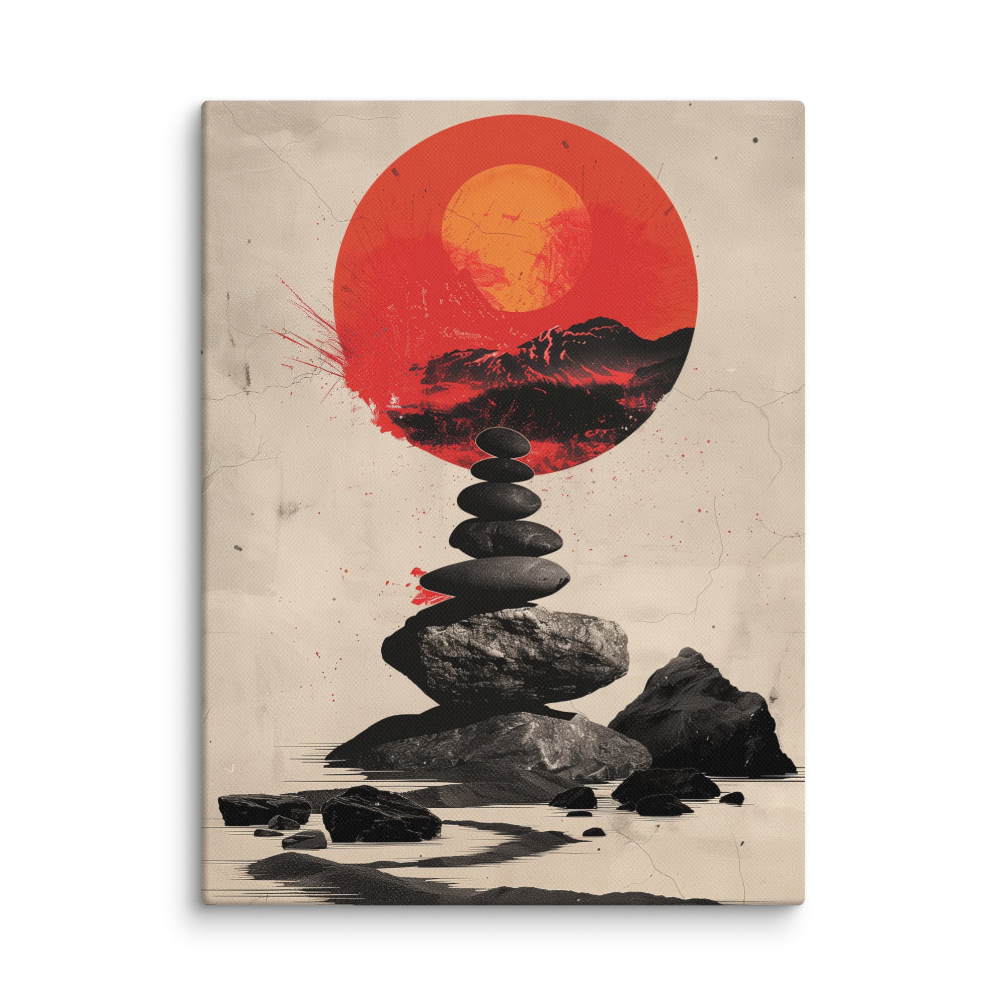 Zen Office Wall Art – Red Sun | Art Virtuoso