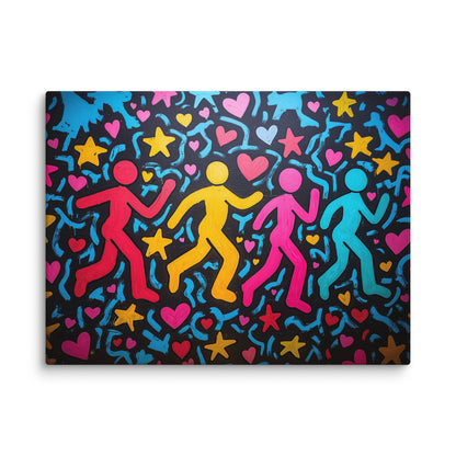 Toile Style Keith Haring - Bonhommes Affiches, reproductions et œuvres graphiques Art Virtuoso S  