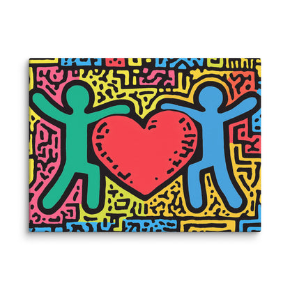 Toile Coeur Keith Haring Style Affiches, reproductions et œuvres graphiques Art Virtuoso S  