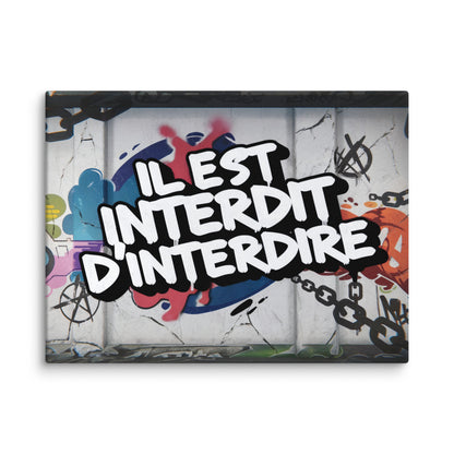 Peinture Street Art Graffiti - Il Est Interdit d'Interdire Affiches, reproductions et œuvres graphiques Art Virtuoso S  