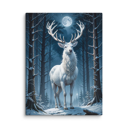 Tableau Cerf - Forêt au Clair de Lune Affiches, reproductions et œuvres graphiques Art Virtuoso S  