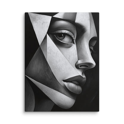 Portrait Abstrait Noir et Blanc - Style Cubiste Affiches, reproductions et œuvres graphiques Art Virtuoso S  