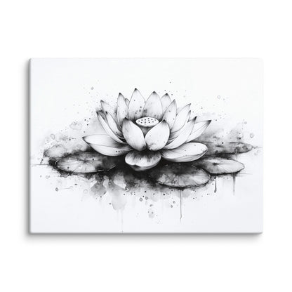 Toile Zen Fleur de Lotus - Dessin Minimaliste Affiches, reproductions et œuvres graphiques Art Virtuoso S  