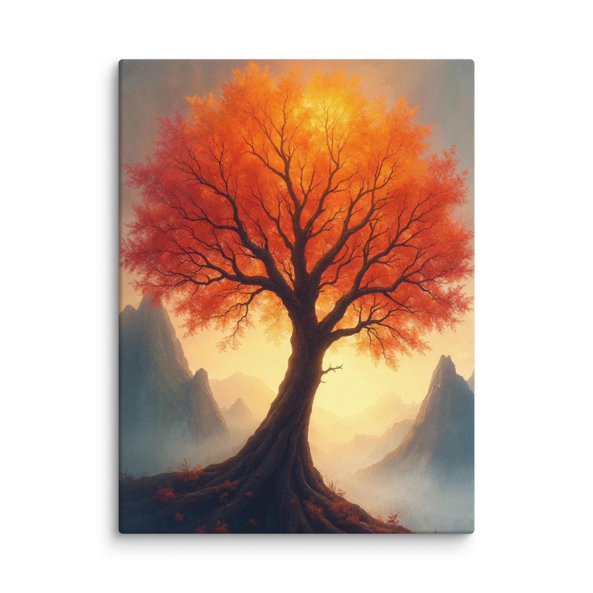 Arbre Rouge Sur Toile - Nature automnale mystique Affiches, reproductions et œuvres graphiques Art Virtuoso S  